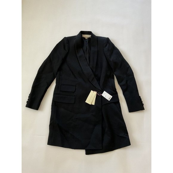Stella McCartney Women’s Wool Coat In Black Made In Italy Size 38